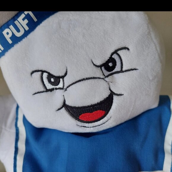 HTF Halloween Ghostbusters Stay Puff Marshmallow Man Plush w/Pumpkin 19" Gemmy - Picture 3 of 8